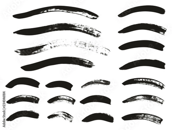 Fototapeta Calligraphy Paint Brush Curved Lines High Detail Abstract Vector Background Set 140