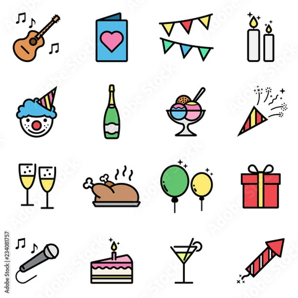 Obraz happy birthday color