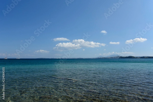 Obraz Ionian Sea, view from the shore of Ipsos, Corfu (Ionian Islands)