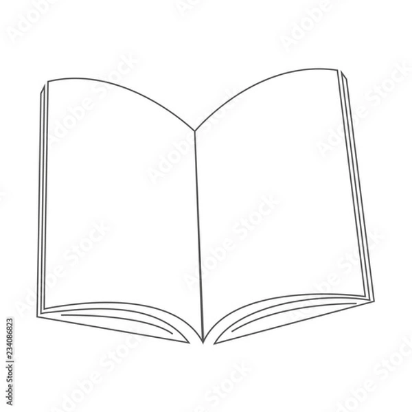 Fototapeta Open Book flat icon vector. book symbol