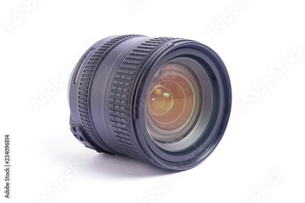 Fototapeta Camera Lens Isolated On White