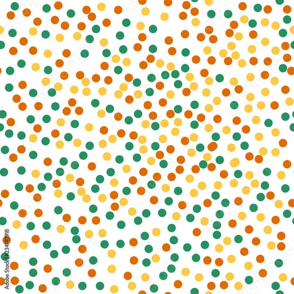 Fototapeta Vector repeating seamless polka dot pattern with dots . Geometric casual texture on white background.