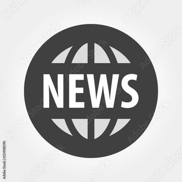 Fototapeta Gray news icon isolated on background. Modern flat pictogram, business, marketing, internet concept.