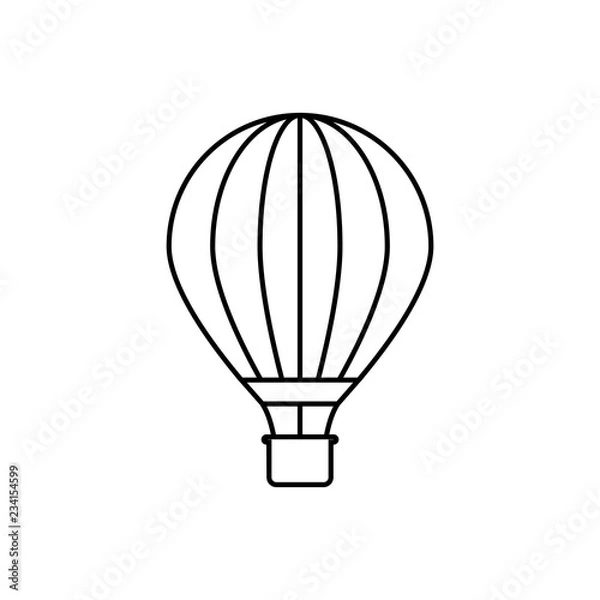 Fototapeta Hot air balloon outline icon. linear style sign for mobile concept and web design. Balloon flying simple line vector icon.