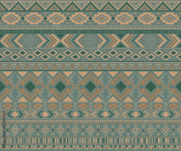 Fototapeta American indian pattern tribal ethnic motifs geometric vector background.