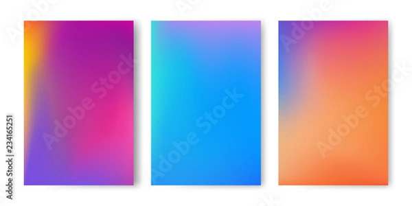 Fototapeta Abstract colorful gradient mesh vector background set.