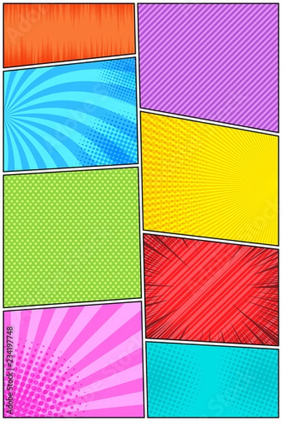 Obraz Comic book page vertical template