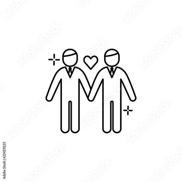 Fototapeta gay, legal, marry icon. Element of gender Identity icon. Thin line icon for website design and development, app development. Premium icon