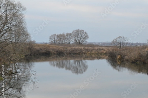 Fototapeta frozen lake in winter