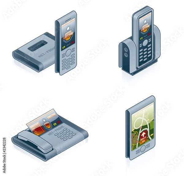 Obraz computer hardware icons set - design elements 55f