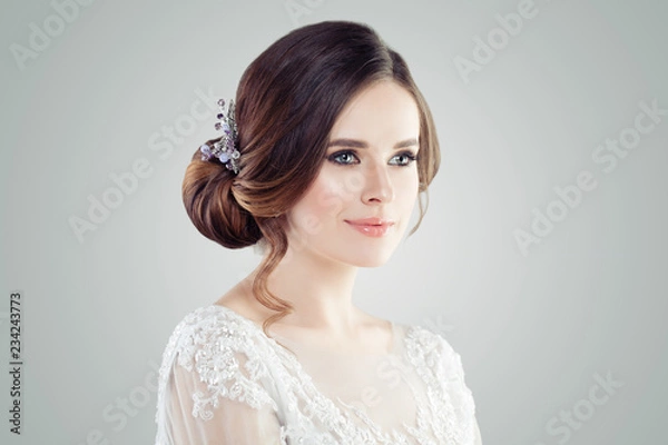 Fototapeta Charming young woman portrait. Cute girl