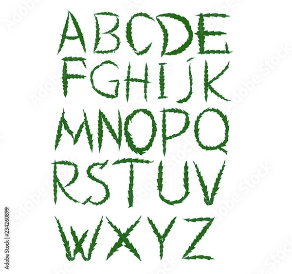 Obraz Alphabet. Letter of weed. Vector.