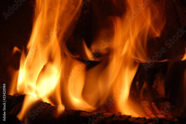 Fototapeta feu de cheminee