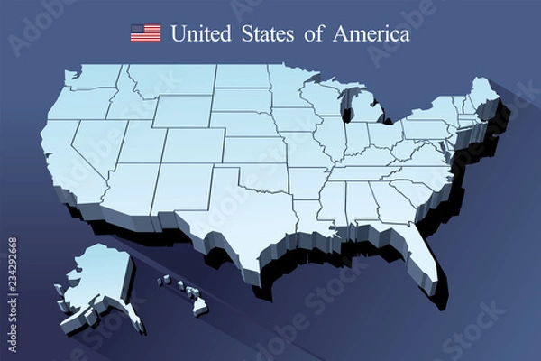 Obraz USA map vector