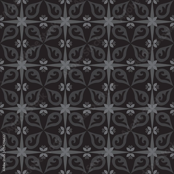 Fototapeta Gray royal pattern. The Seamless vector background