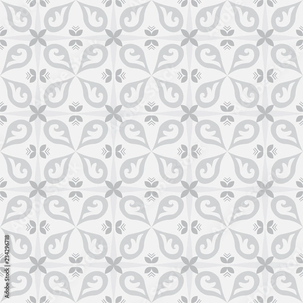 Fototapeta Light gray royal pattern. The Seamless vector background