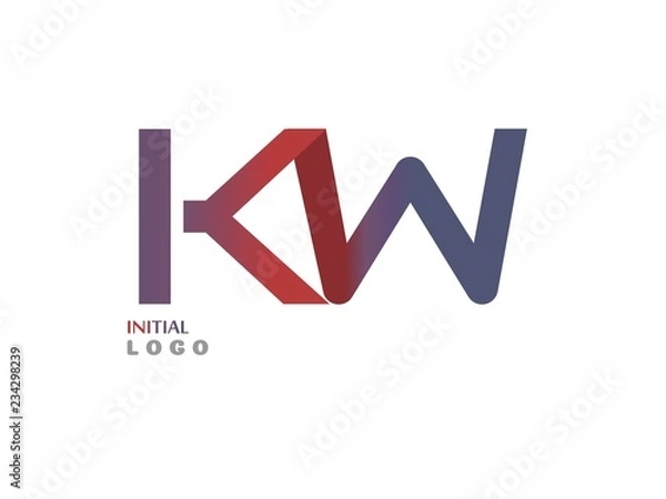 Obraz KW Initial Logo for your startup venture