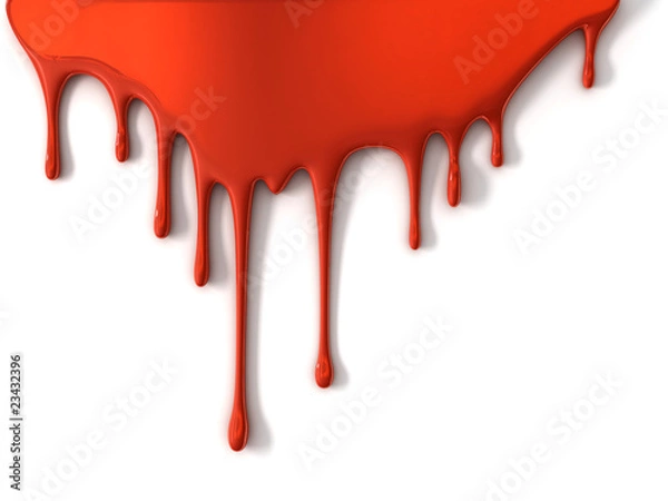 Obraz pouring red paint