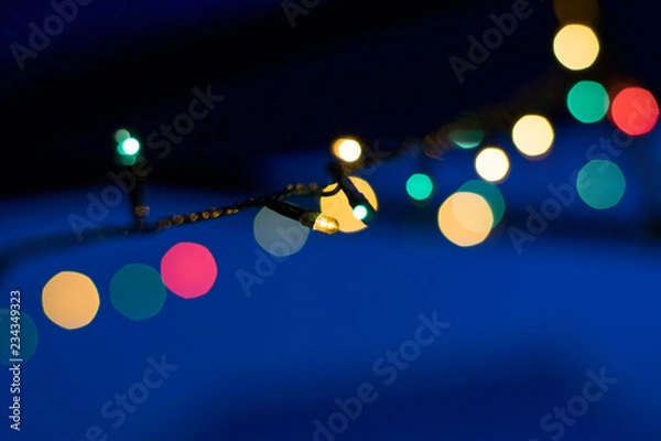 Fototapeta Christmas tree lights at night with bokeh background No. 4