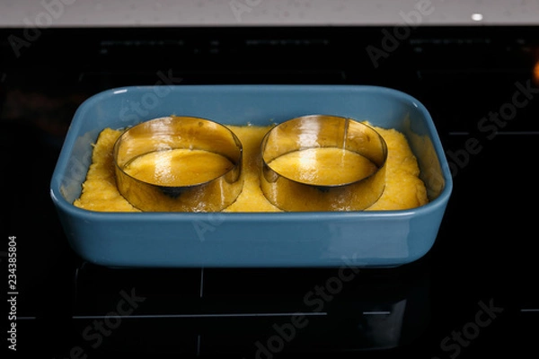 Obraz Polenta with cutting shapes on it