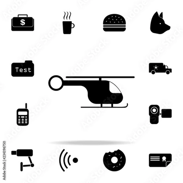 Fototapeta police helicopter icon. Police icons universal set for web and mobile