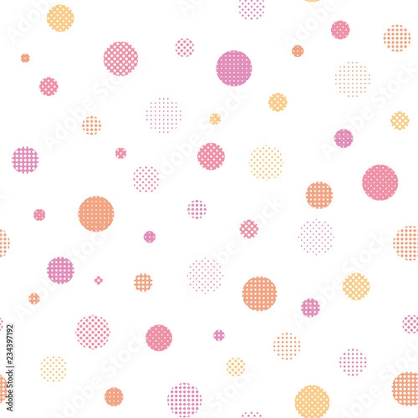 Fototapeta Pattern swatch, Polka dots on polka dots (pink).