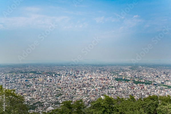 Obraz 藻岩山から望む札幌の都市風景 / 北海道 札幌市の都市風景