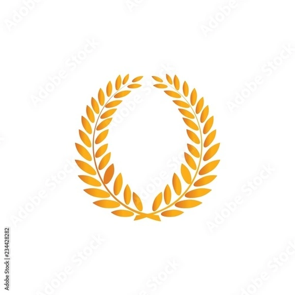 Fototapeta Laurel wreath reward gold. Modern symbol of victory and ...