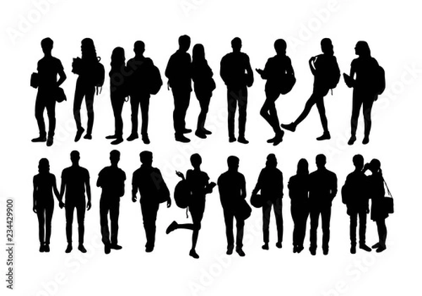 Obraz Student Activity Silhouettes, art vector design