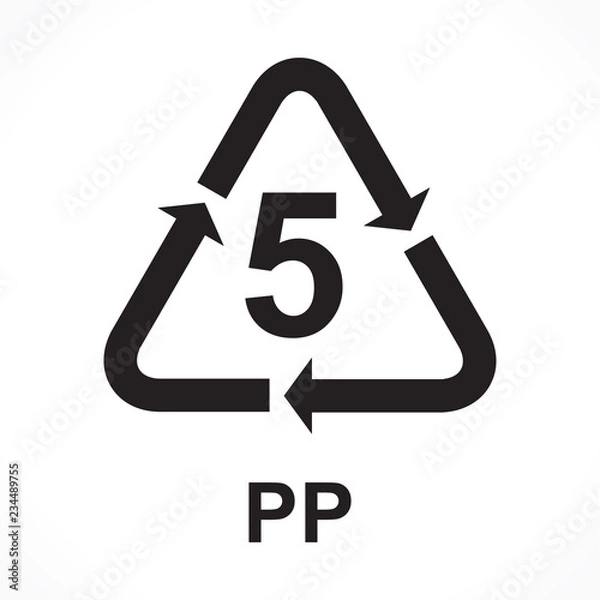 Fototapeta Recykling Symbole numer 5 PP, wektor