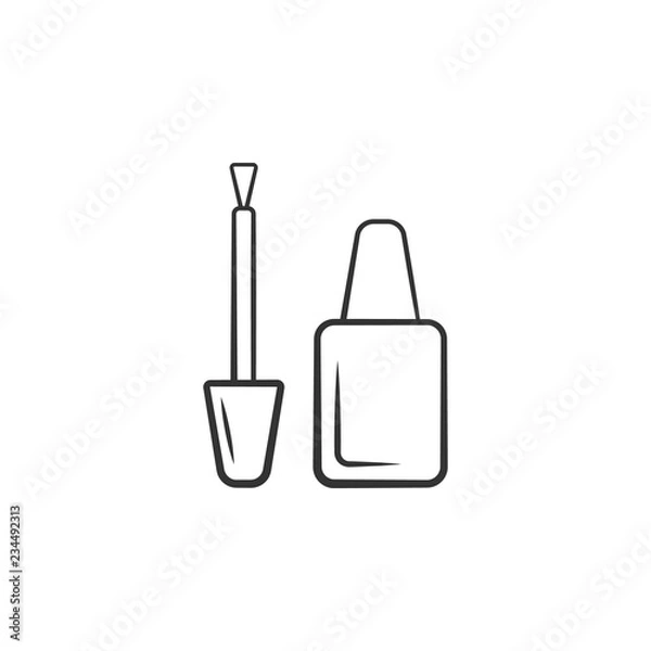 Fototapeta Nail polish and brush icon. Element of woman makeup icon for mobile concept and web apps. Detailed Nail polish and brush icon can be used for web and mobile
