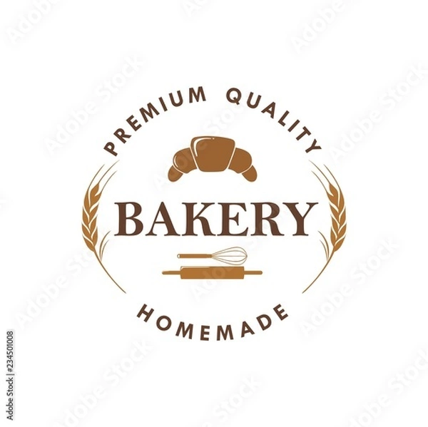 Obraz Bakery, Dessert, Baverage Sign Logo Template Vector Design Illustration