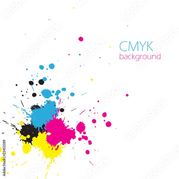 Fototapeta CMYK ink splashes