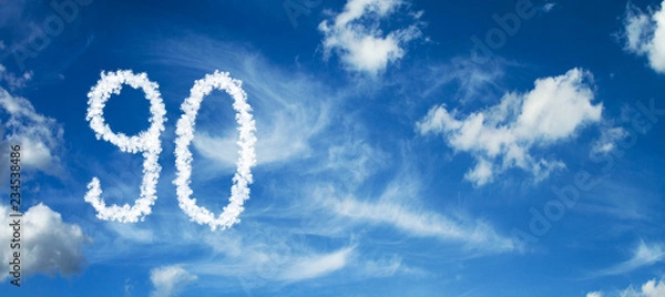 Obraz Painted with clouds on a blue background with white clouds number 90