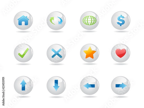 Obraz shiny round web icons