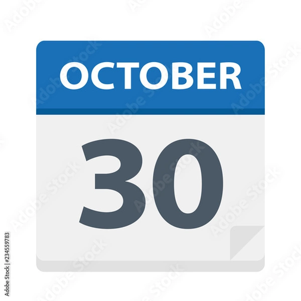 Fototapeta October 30 - Calendar Icon