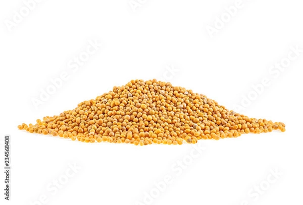 Fototapeta Mustard seeds on a white background