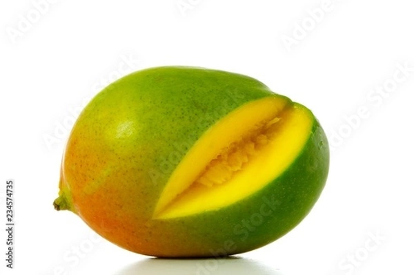 Fototapeta fresh sliced mango fruit isolated on white background