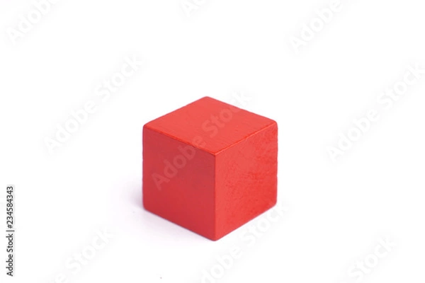 Obraz Red wooden blocks isolated on white background.