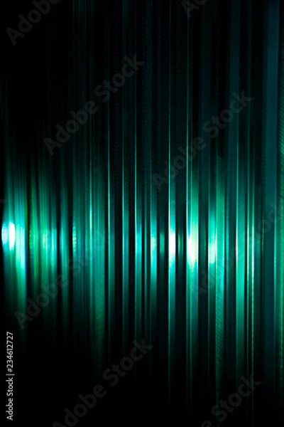 Fototapeta glass, green glass, light, green light, glare, gleam, glitter, black, green, white, abstract, color, colorful, line, texture, wallpaper, digital, graphic, art, backdrop, shine