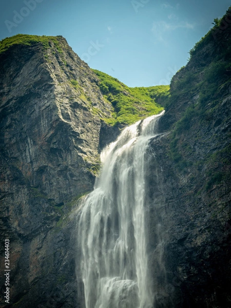 Obraz The Schleier waterfall at the Hintersee in Mittersill Salzburg