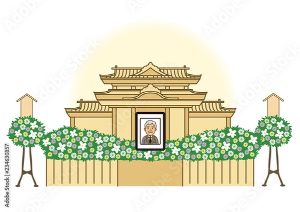 Fototapeta お葬式イラスト：祭壇