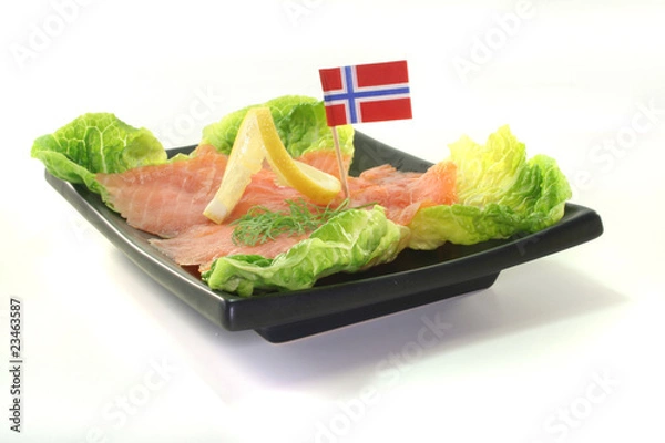 Obraz Lachs mit Zitrone und Dill