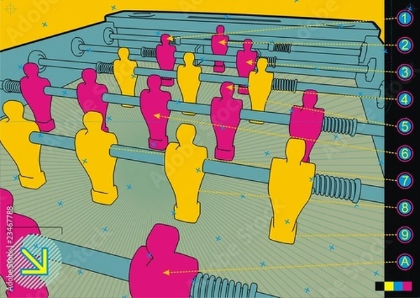 Obraz Table soccer design template close-up.