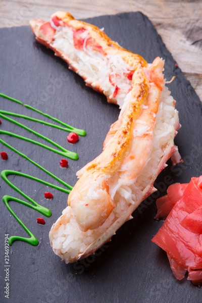 Obraz Steamed crab leg meat