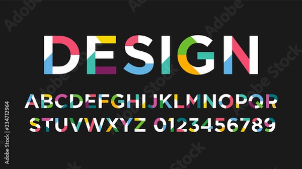 Obraz Colofrul Vector of modern abstract font and alphabet