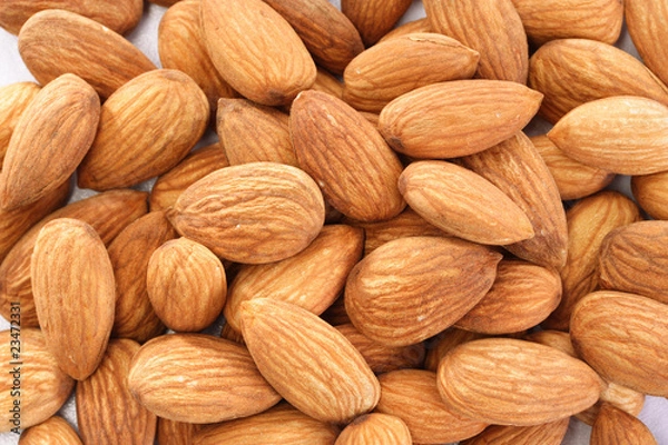 Fototapeta Fresh almonds for backgrounds
