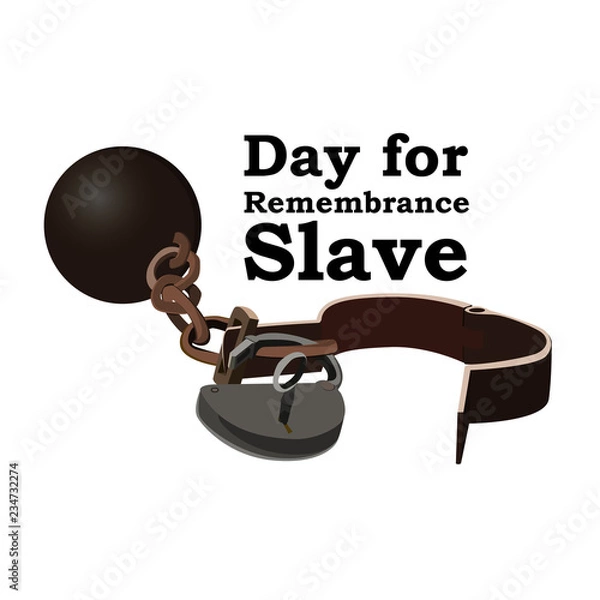 Fototapeta Concept on Day for the abolition of Slavery. Image of open shackles, vector illustration