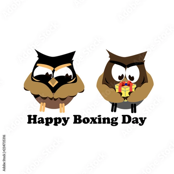 Fototapeta Concept for Boxing Day on isolated background, vector illustration