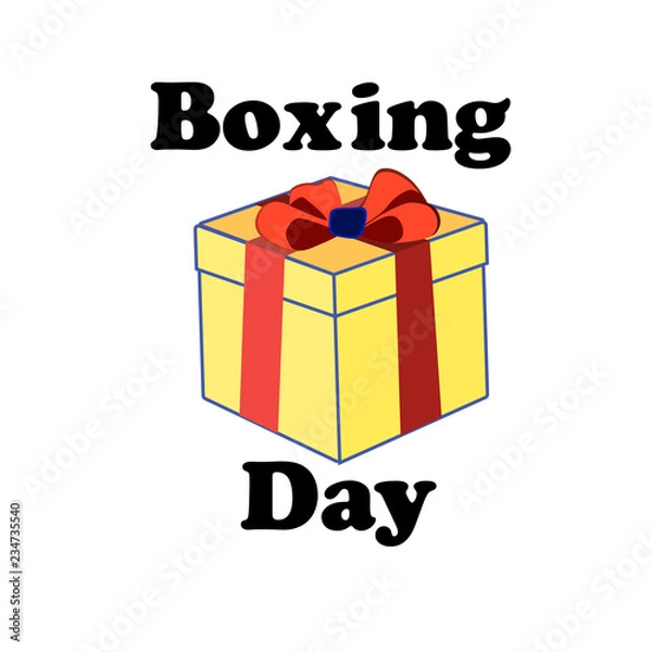 Fototapeta Concept for Boxing Day on isolated background, vector illustration